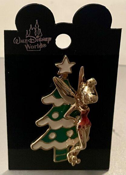 Tink Christmas Tree Brooch Cloisonne PinNew On Card Front