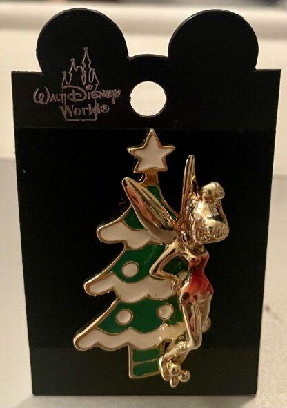 Tink Christmas Tree Brooch Cloisonne Pin New On Card Front