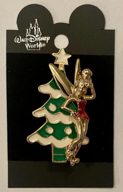 Tink Christmas Tree Cloisonne Pin New On Card Front