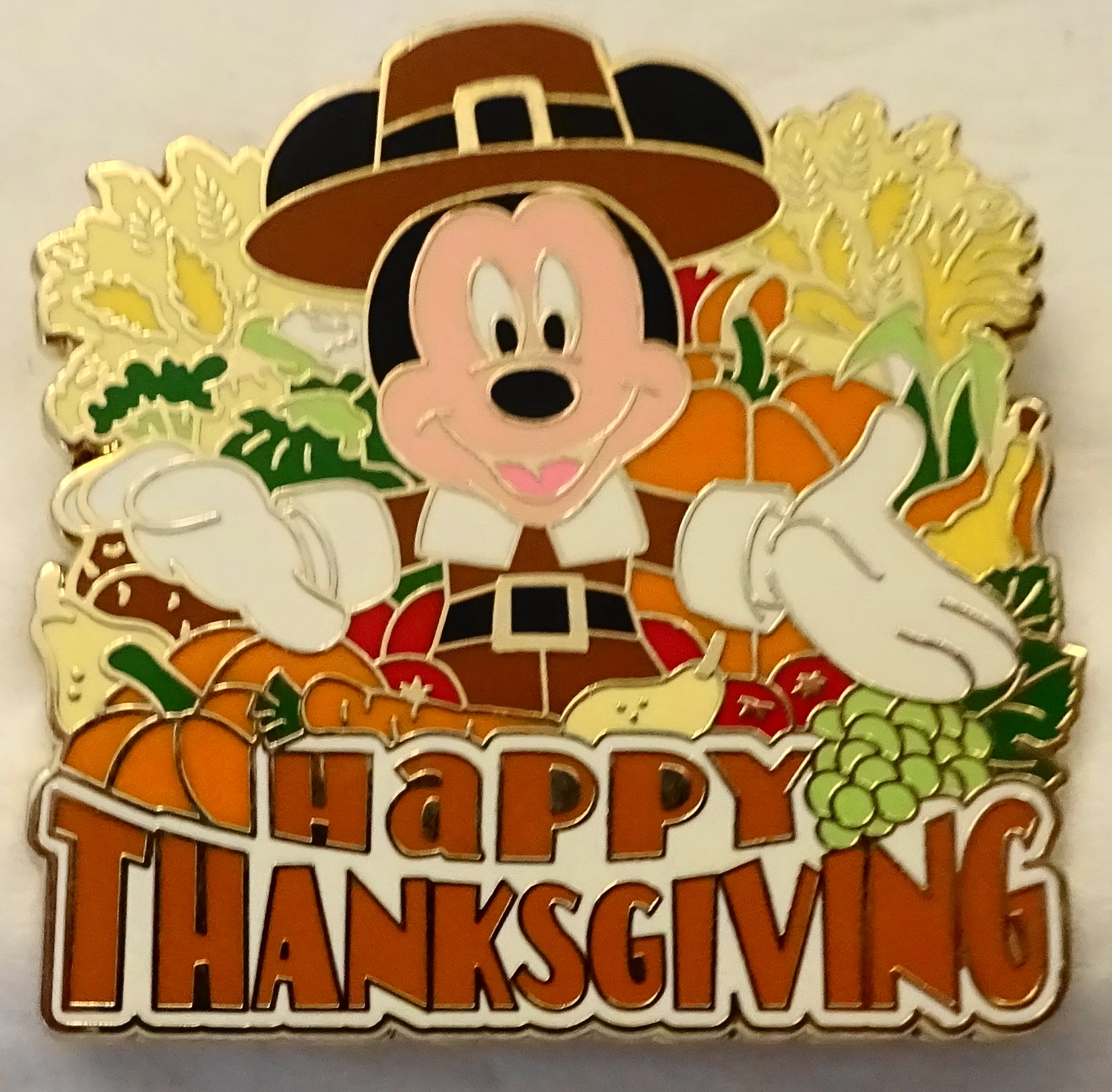 Disney Wdw Pilgrim Mickey Mouse Happy Thanksgiving Limited Edition 3000 Trading Pin New On Card