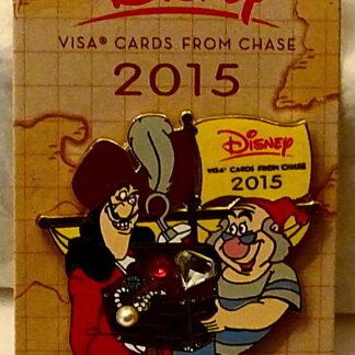 Disney Peter Pan Captain Hook's Treasure Chest 2015 Visa Pin New On Card Front